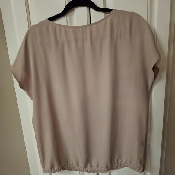LOFT Tan  Embellished Short Sleeve Top - Picture 10 of 12